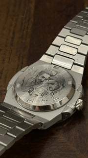 Photo laser-engraved on a Pater Filus caseback